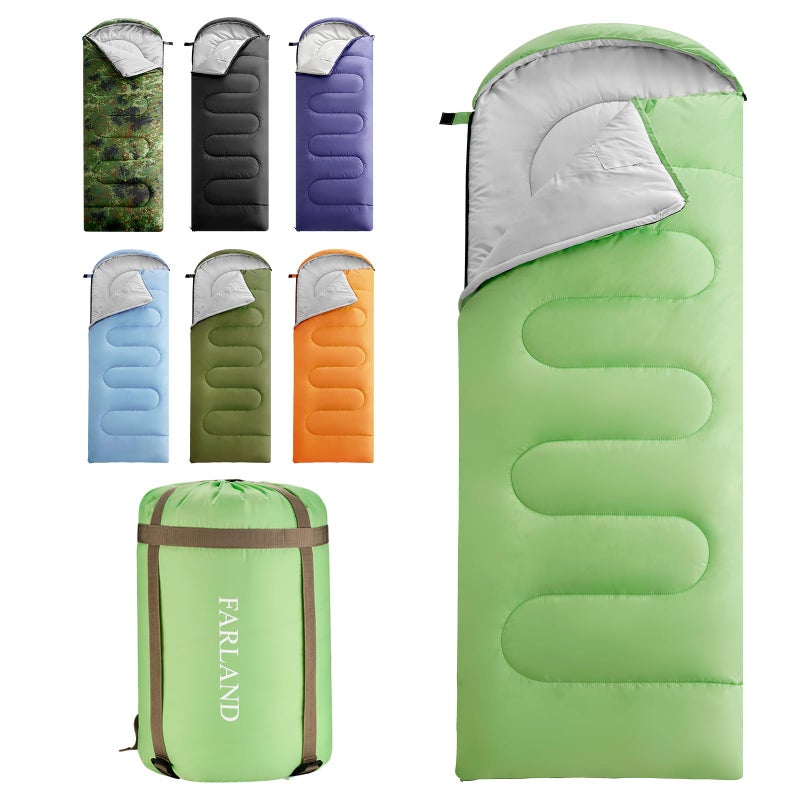 FARLAND Sleeping Bags 30â„‰ for Adults Teens Kids with Compression Sack Portable and Lightweight for 3-4 Season Camping, Hiking,Waterproof, Backpacking and Outdoors - Image 1